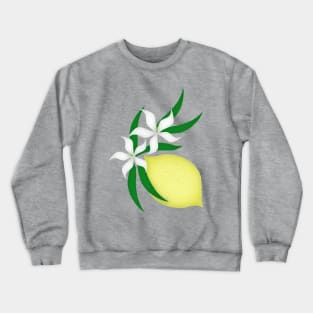 Lemon with flower and leaves. Crewneck Sweatshirt
